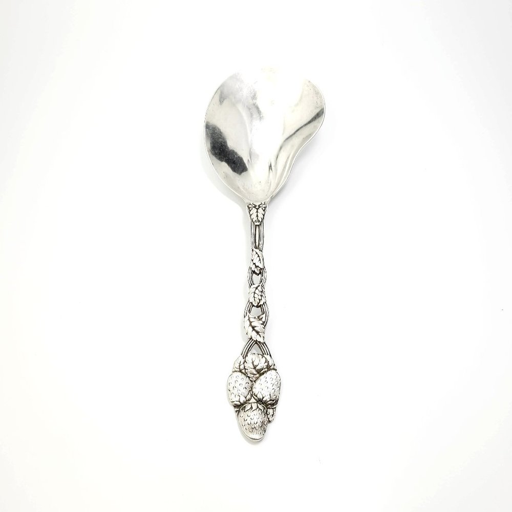 Antique Tiffany & Co. Silver Berry Pattern Casserole Spoon Gold Wash Bowl #8781